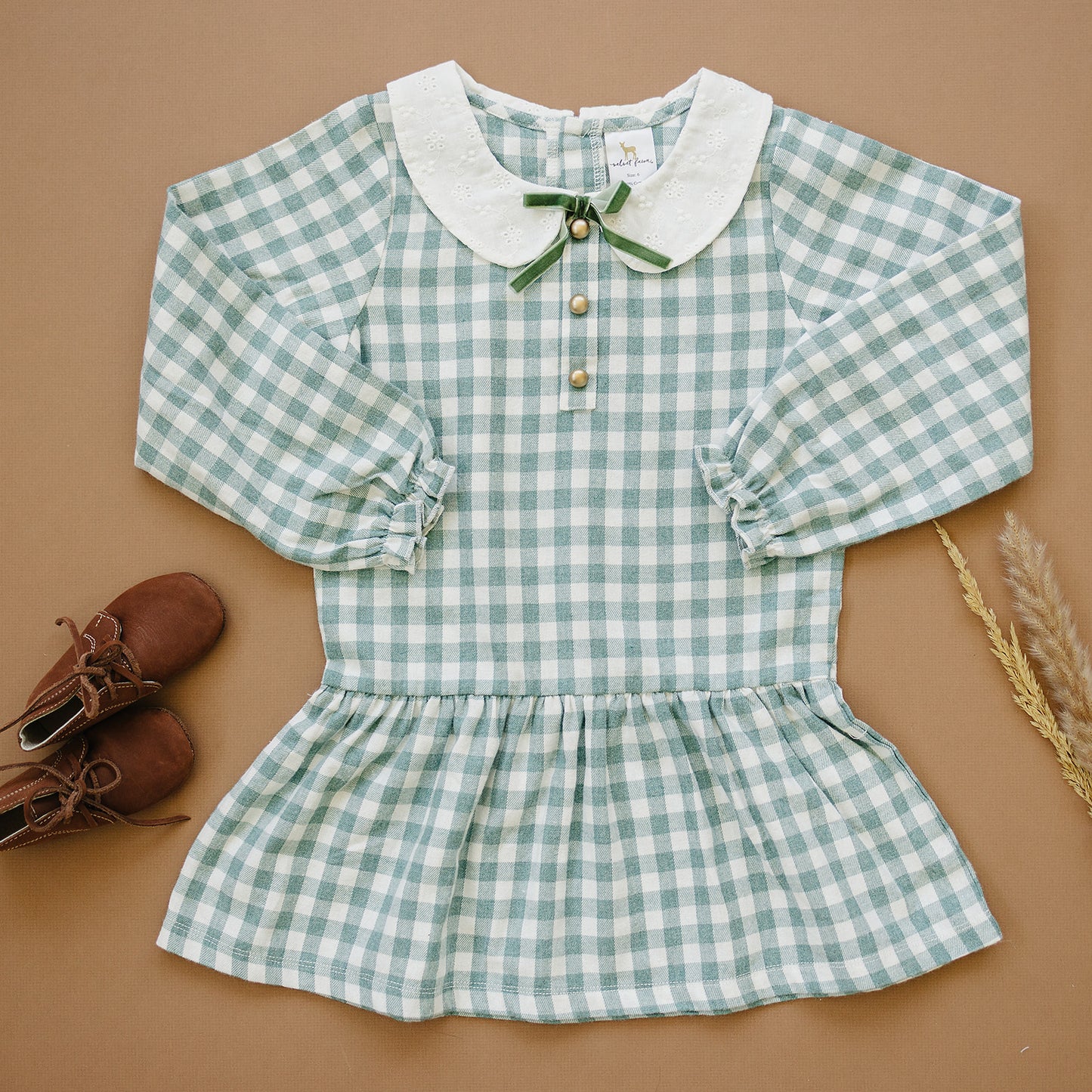 wendy dress || green plaid flannel