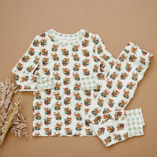 bamboo two piece set || reindeer