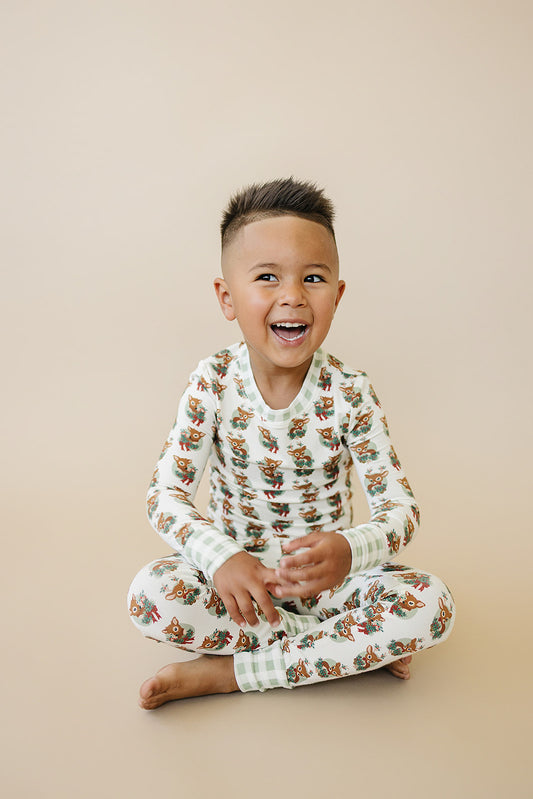bamboo two piece set || reindeer