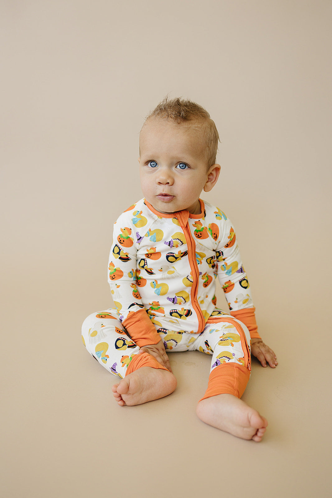 bamboo zipper pajama || spooky quack-tacular
