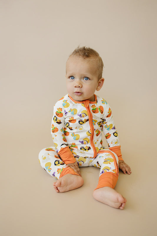 bamboo zipper pajama || spooky quack-tacular