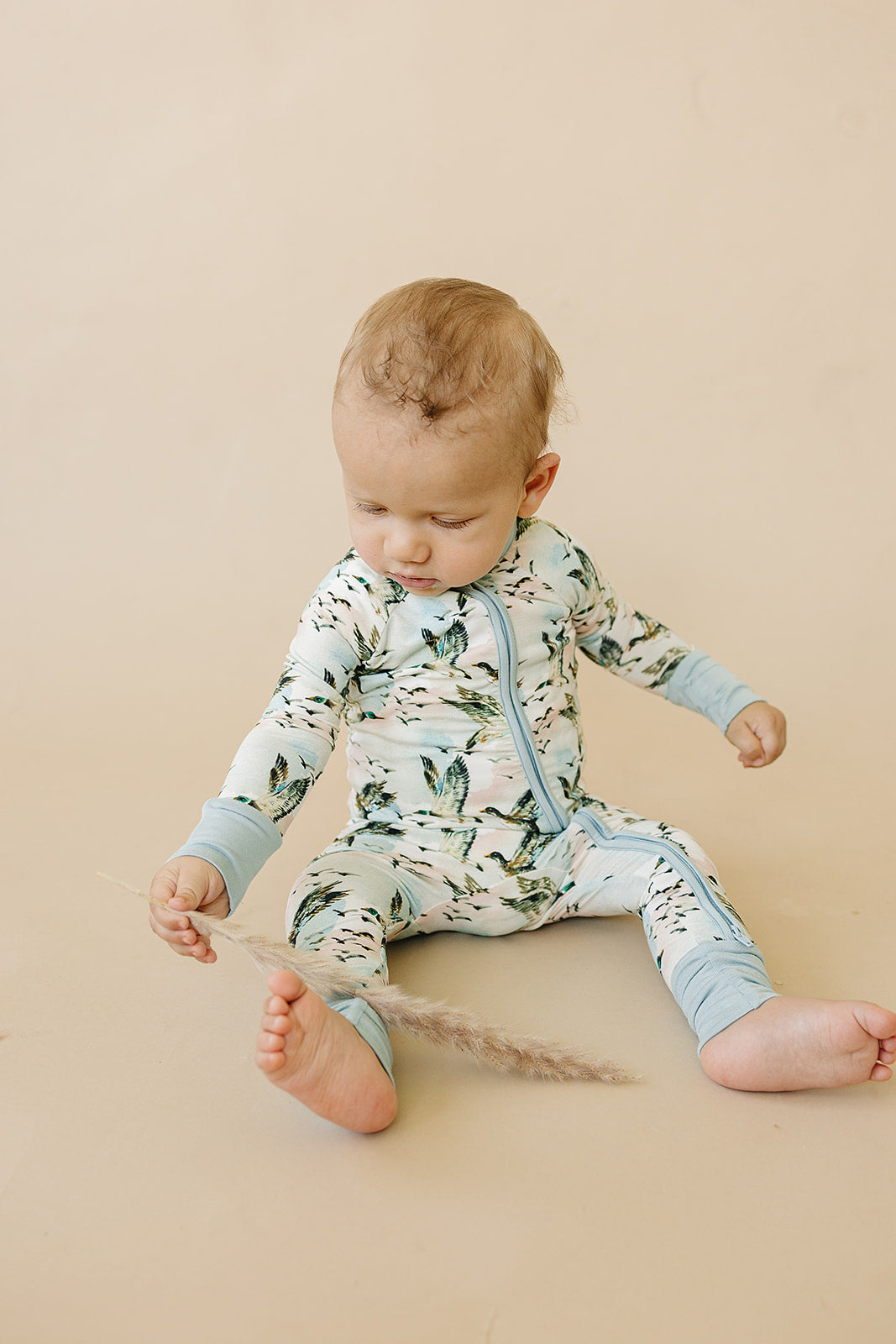 bamboo zipper pajama || mallard sky