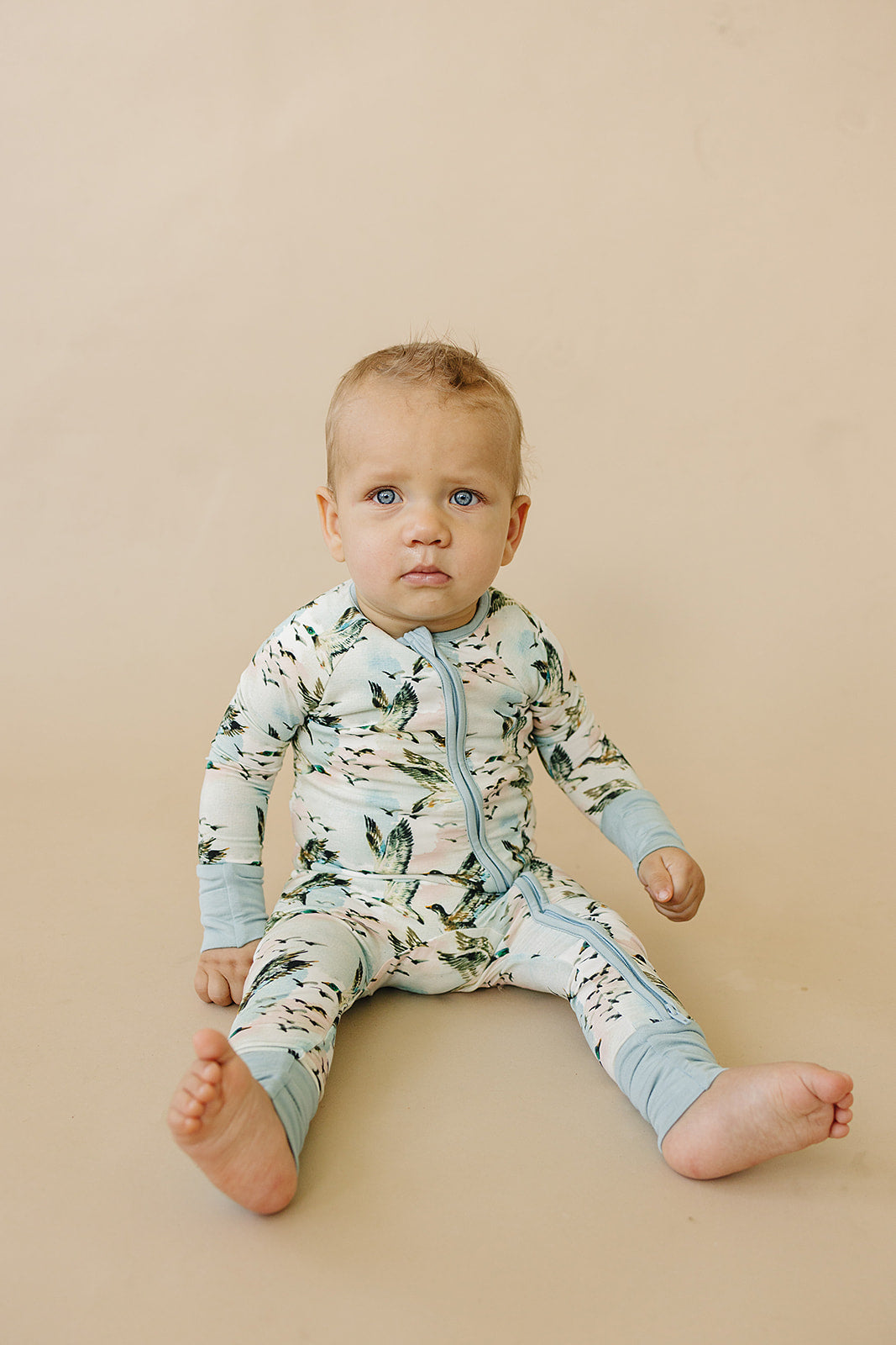 bamboo zipper pajama || mallard sky