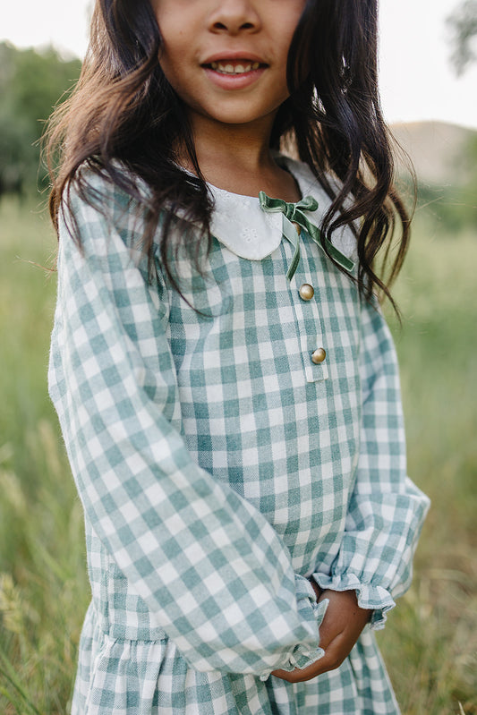 wendy dress || green plaid flannel