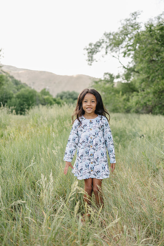 mabel dress || mallard sky
