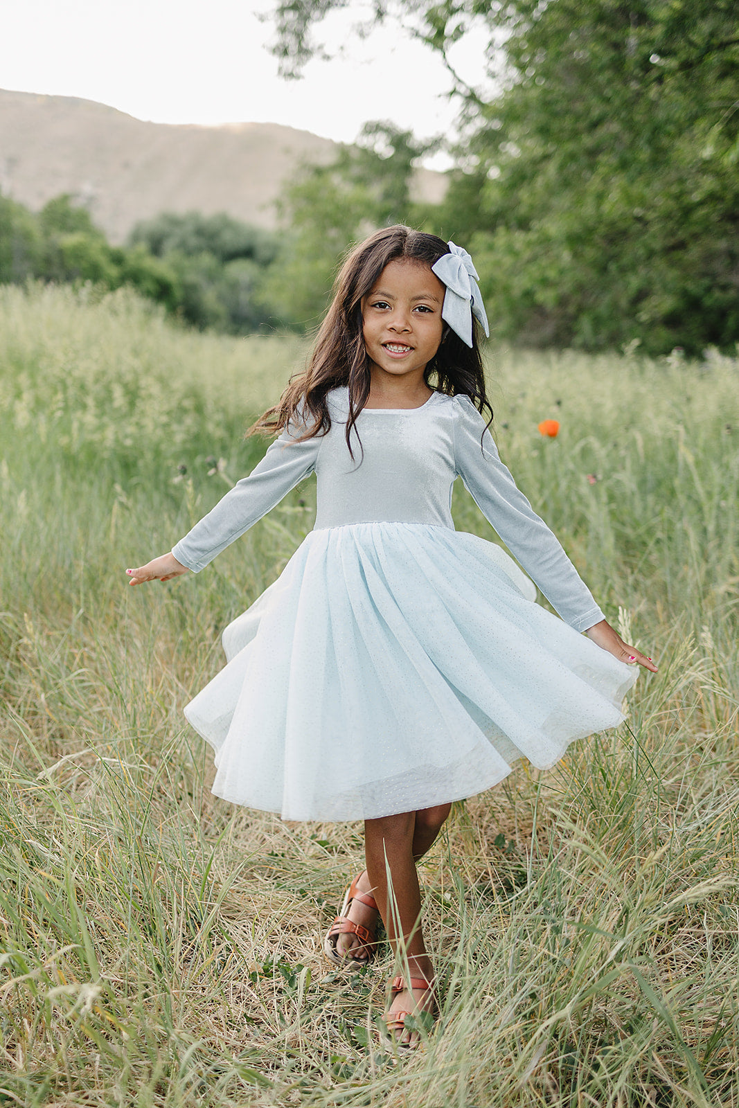 cindy dress || dusty blue
