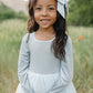 fable bow on clip || dusty blue velvet