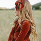 fable bow on clip || gold velvet