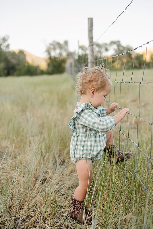 vivian bubble || green plaid flannel