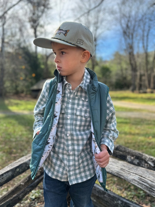 oakley puffer vest || mallard sky