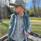 kasey button down || green plaid